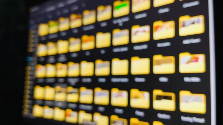 A blurry photo of the Windows File Explorer