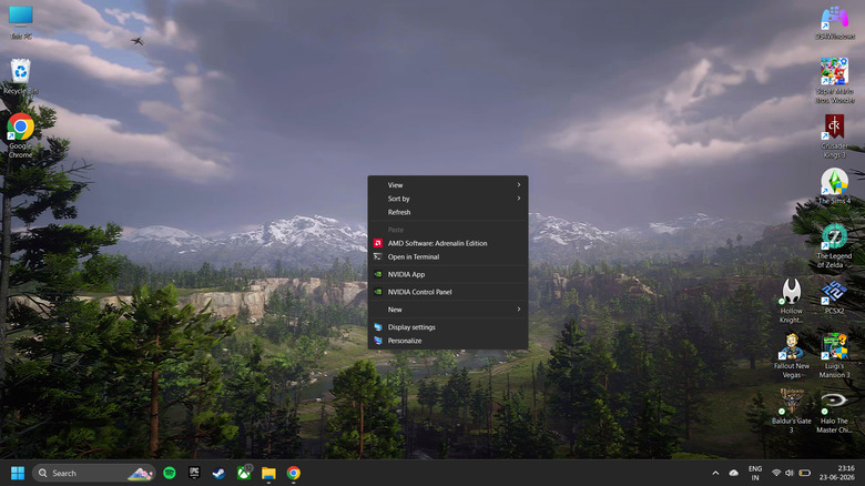 A screenshot of a Windows desktop with the right-click drop-down menu