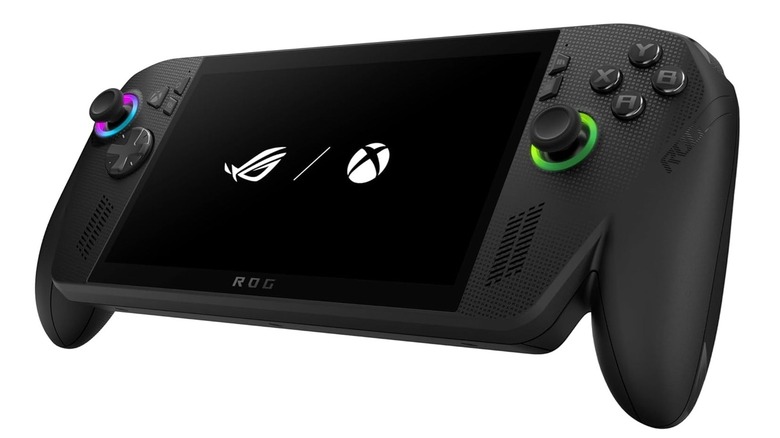 The Asus ROG Xbox Ally X handheld gaming PC on a white background.