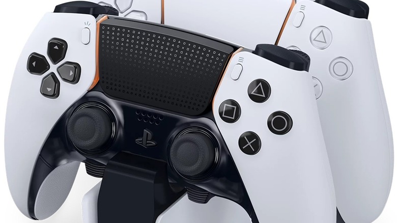 Dualsense edge controller on a charging dock