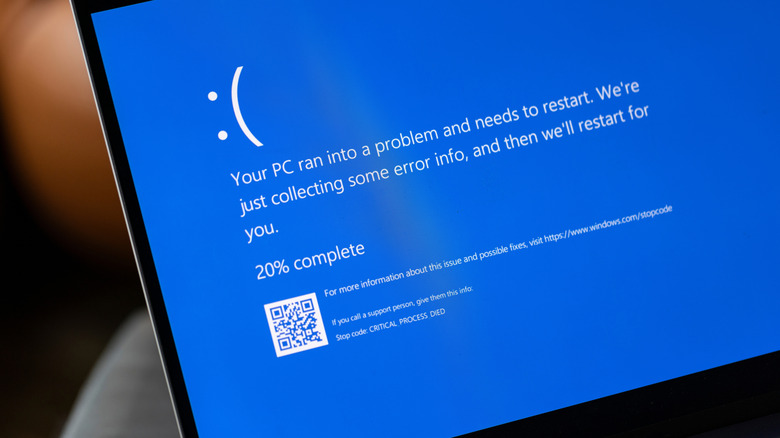 Windows blue screen of death