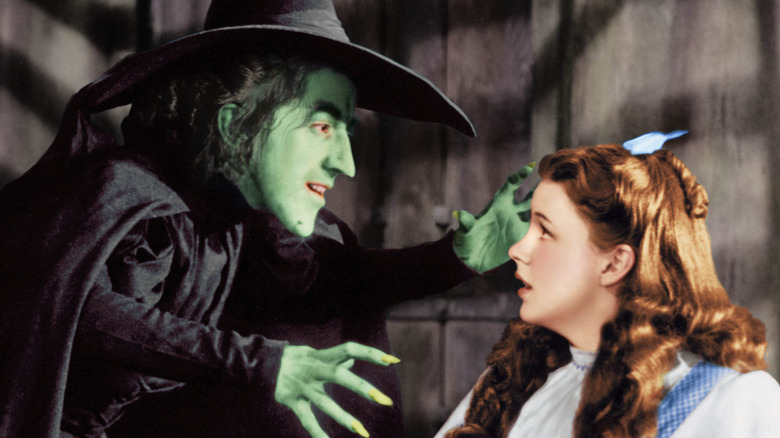 The Wicked Witch of the West coming towards Dorothy in The Wizard of Oz (1939)