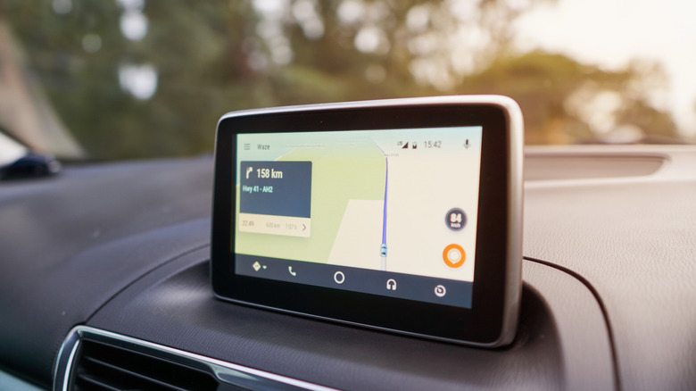 waze working on a car infotainment system