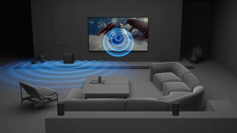 An illustration showing Sony's Bravia Direct Connect in action
