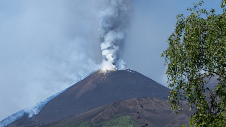 Mount Etna erupting