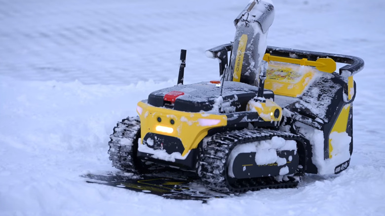 A Yarbo Snow Blower in the snow