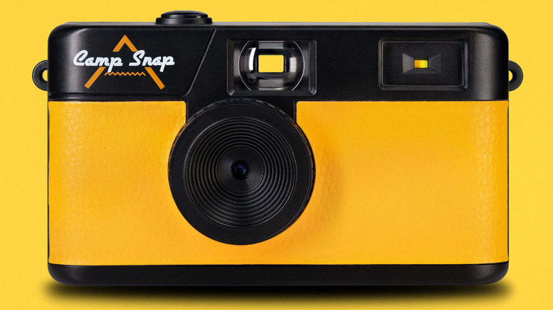The Camp Snap Camera against a yellow background