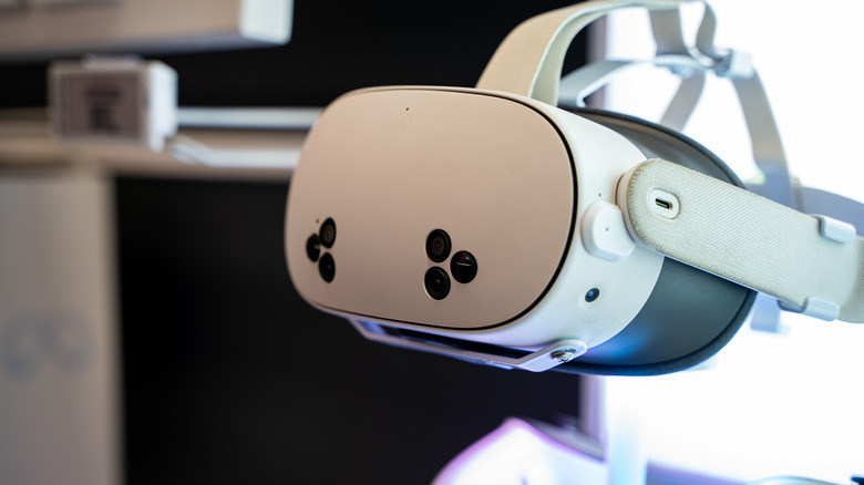 Close-Up of Meta Quest 3S on display