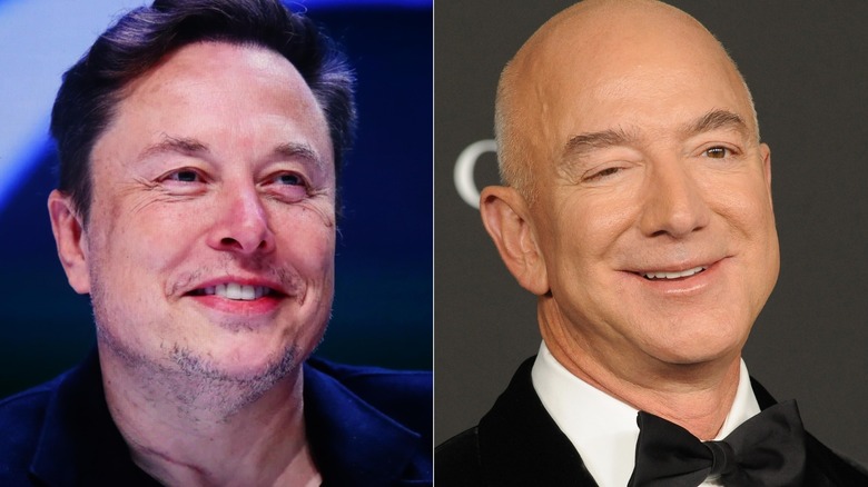 Elon Musk and Jeff Bezos in separate images.