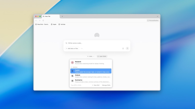 AI browser Dia's Explain feature