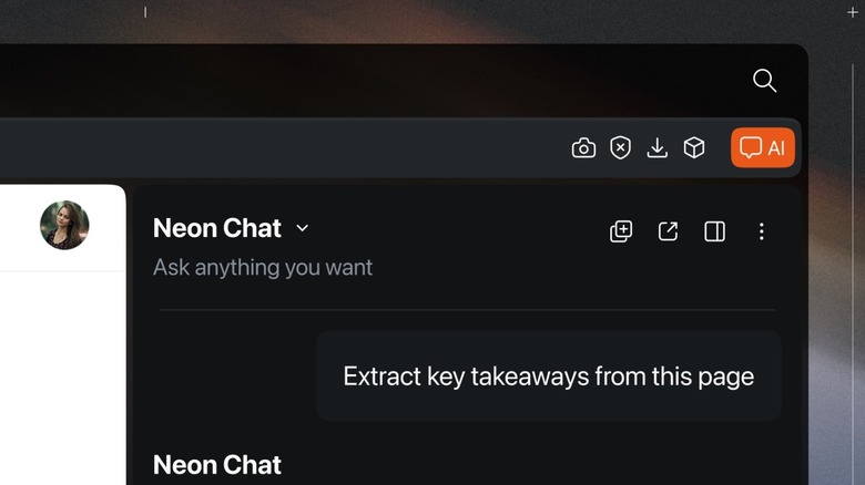 Opera Neon Chat functionality