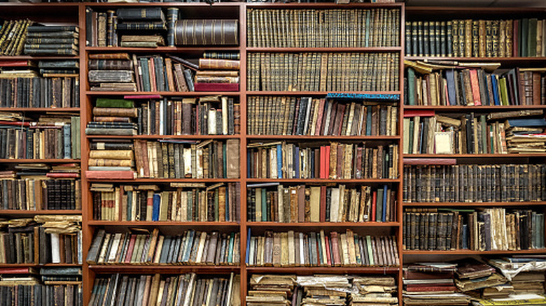 Shelf of old books