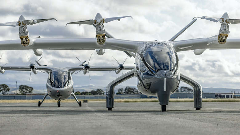 The Archer Aviation Midnight air taxis on a runway.