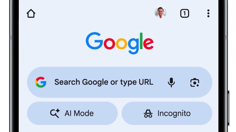 The new AI Mode shortcut button in Chrome for iPhone and Android.