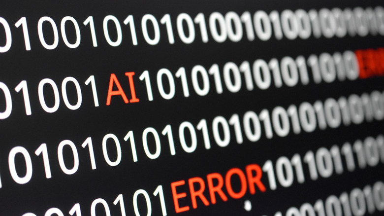 código en la pantalla con palabras ai y error en rojo