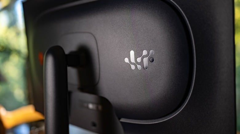 The back panel of the Alienware AW3226Q.
