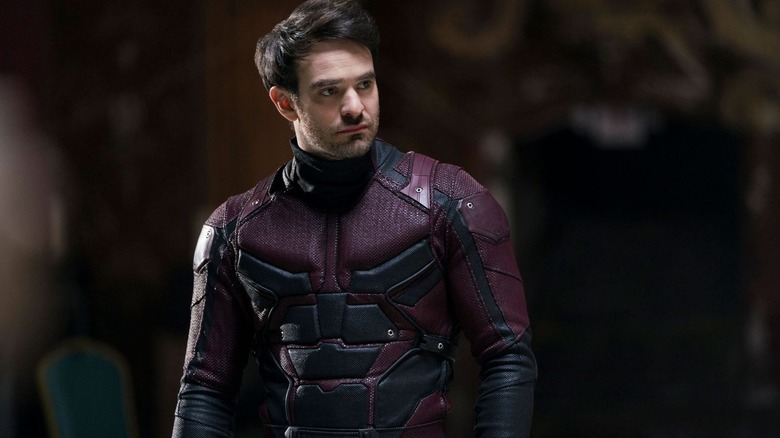 Daredevil in his suit without the mask