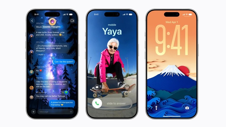 Three iPhone mockups with Image Playgrounds applications