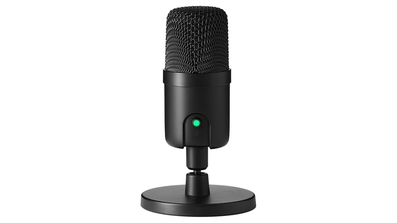 The Amazon Basics USB Condenser Microphone on a white background.