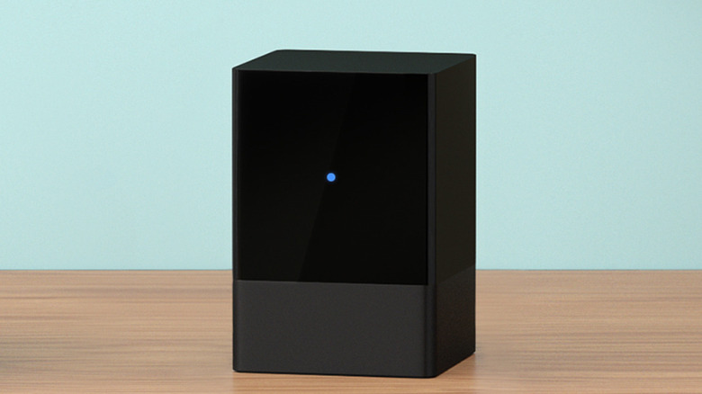 The Amazon Fire TV Blaster on a table.