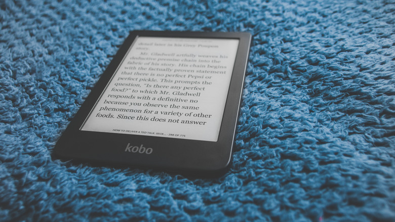 Kobo on blue knit blanket