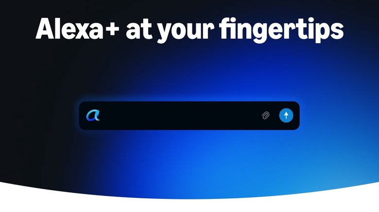 The Alexa Plus prompt composer seen on the Alexa.com home page.