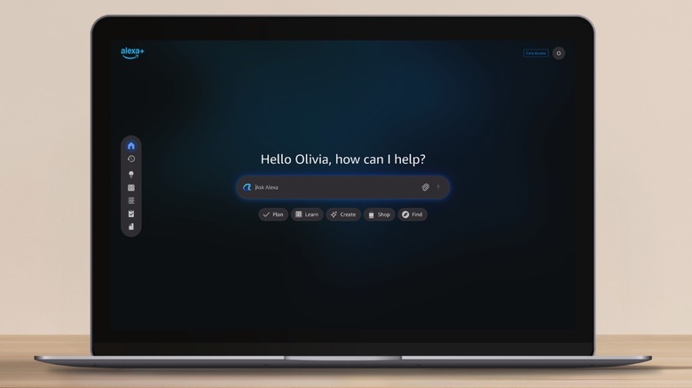 Alexa Plus running in a browser on a laptop