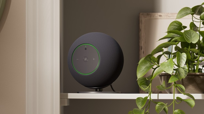 New Echo Studio with camera on a bookshelf