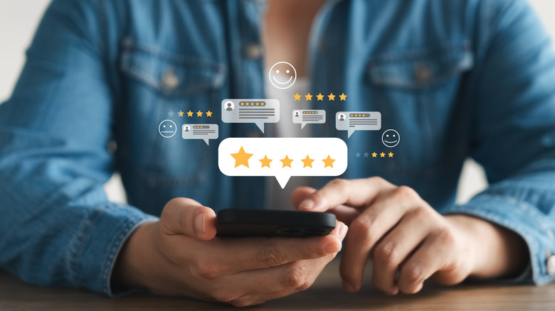 Customer rating products on their smartphone