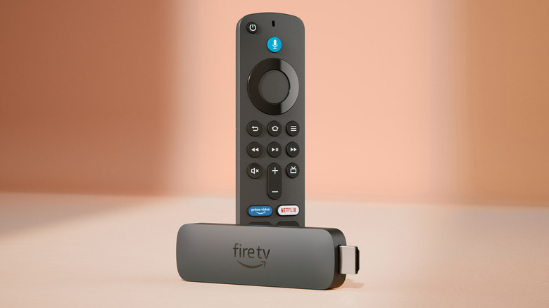 The Amazon Fire TV Stick 4K Plus next to a remote control