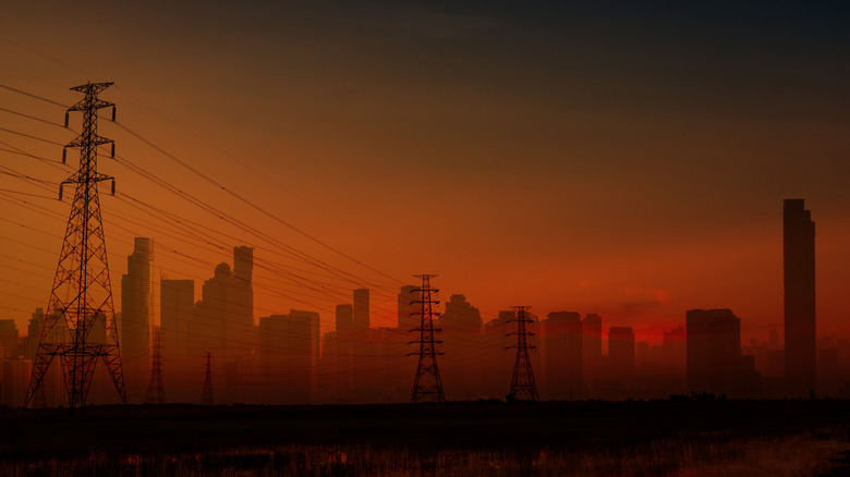 An image of a blacked out cityscape during a power outage