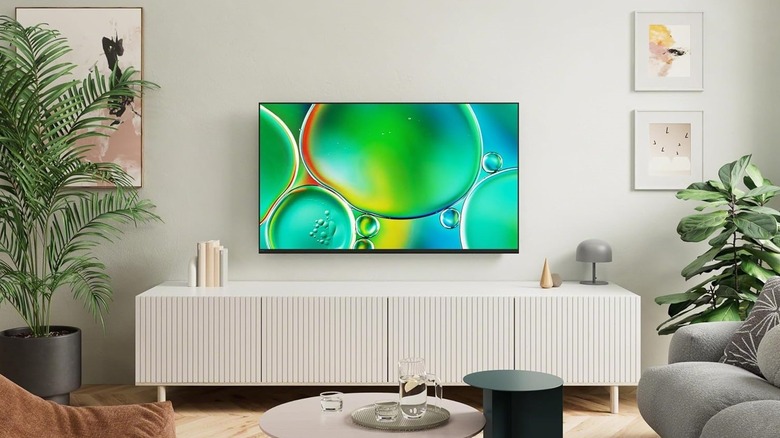 Sony Bravia II 65-inch 4K UHD LED smart Google TV in the living room mounted.
