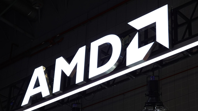 A sign displaying the AMD logo