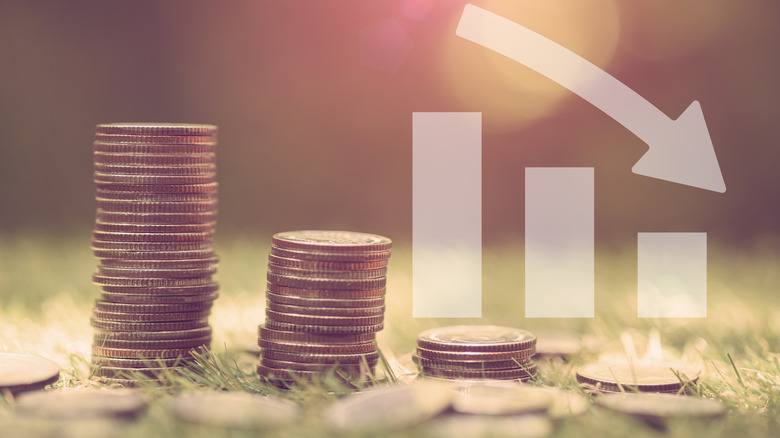 an artistic image of losing money over time