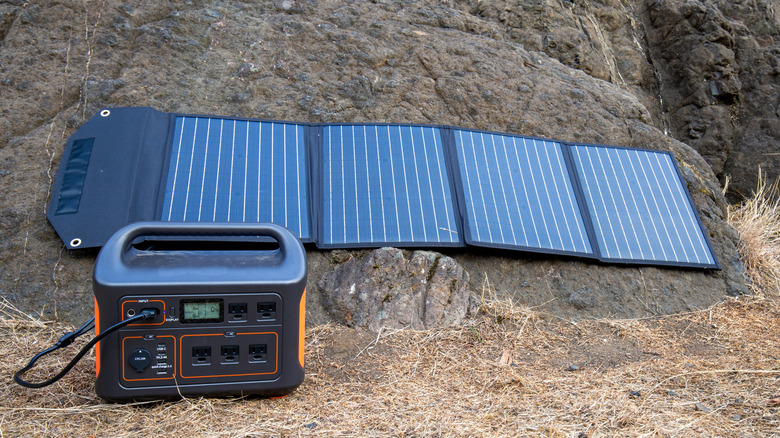 A portable solar panel system.