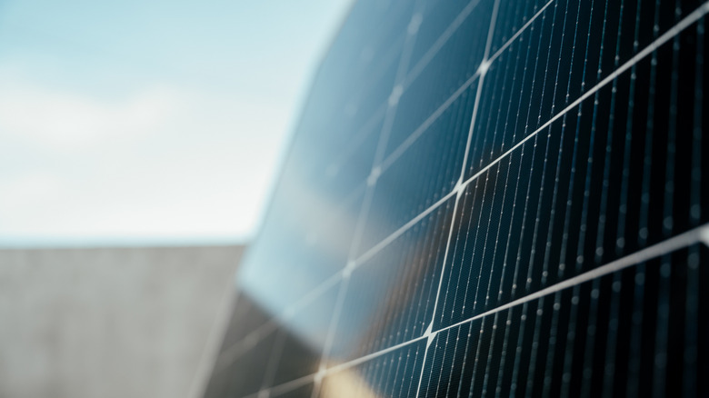 Close-up view of a solar panel.