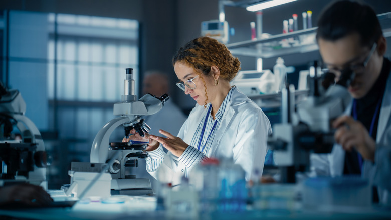 A researcher working in a lab.