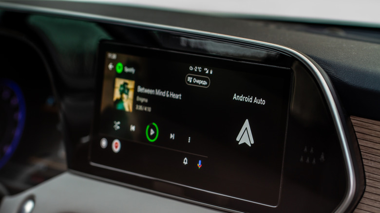 android auto on a smart screen in a car