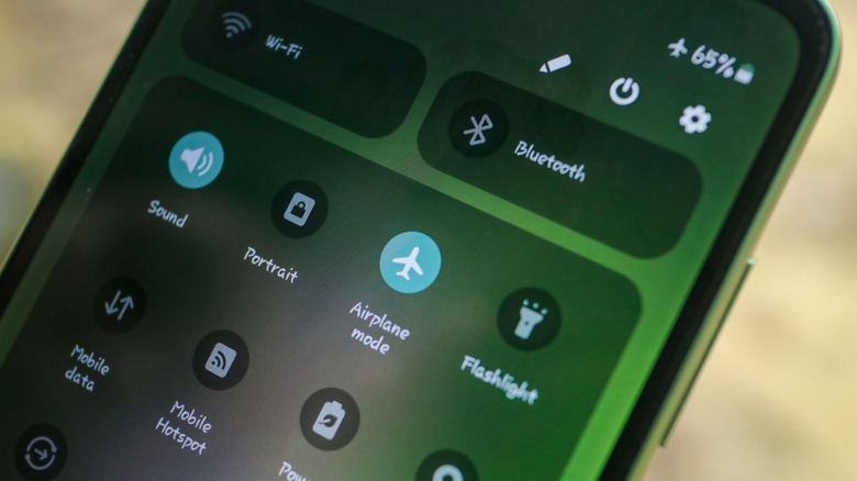 An Android phone with Quick Settings open