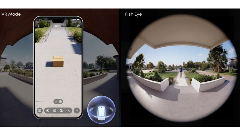 A comparison of the Eufy Video Doorbell S4's VR Mode and Fish Eye view.
