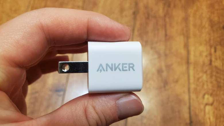 Competing display-adorned charging accessories from Anker (top) and Ugreen.