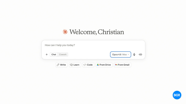 New chat in the Claude app
