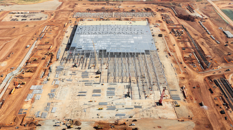 An aerial view of a huge data center being built in Texas in 2026.