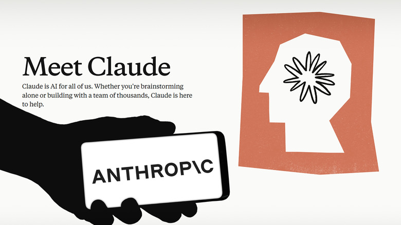 Anthropic logo on a smartphone with the Claude web page in the background.