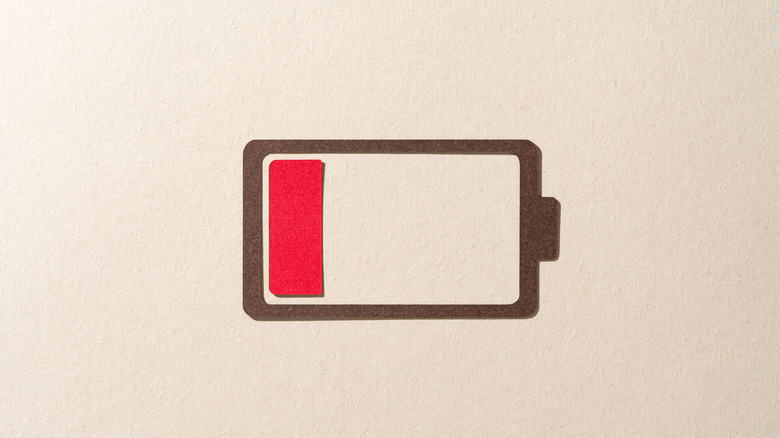 sign representing low battery life