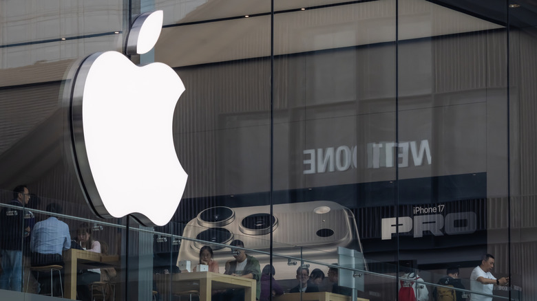 Apple logo outside of retail store