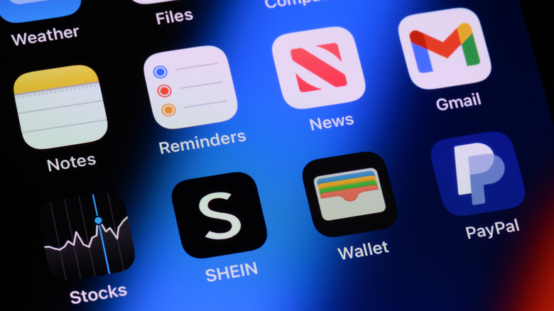 Apple Wallet and other apps on an iPhone home screen