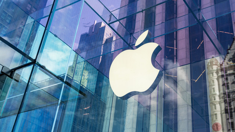 Apple logo outside of retail store