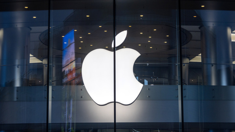 Apple logo at the Apple Wangfujing Store in Beijing, China