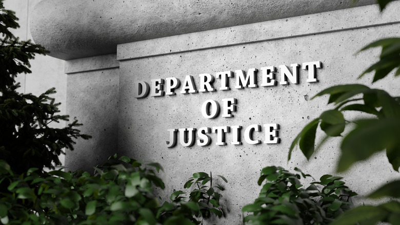Department of Justice sign